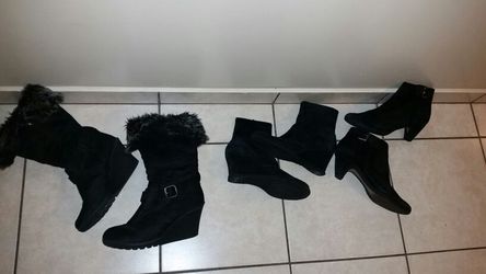 3 pairs of boots