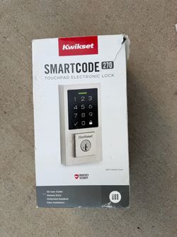 Kwikset SmartCode 270 Contemporary Satin Nickel Touchpad Single Cylinder Electronic Deadbolt Featuring SmartKey Security