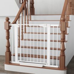 New In Box - Cumbor 29.7"-40.6" Baby Gate for Stairs, Dog Gate for Doorways, Pressure Mounted Self Closing Pet Gates for Dogs Indoor