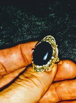 Black Onyx Ring Silver Ring- Gorgeous