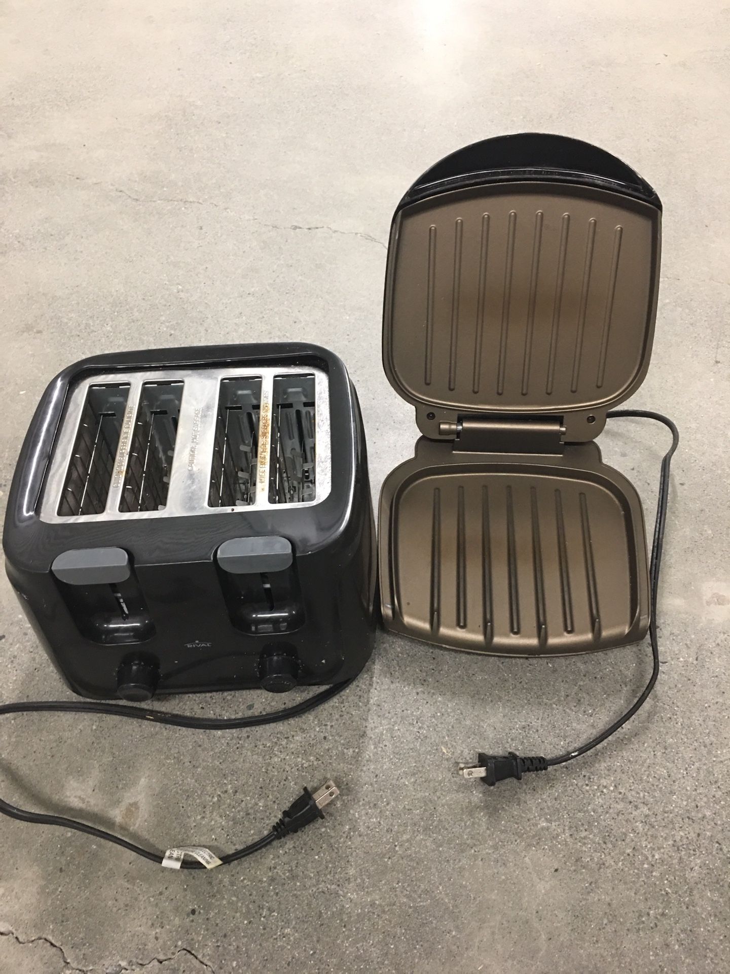 Rival 4 Slice Toaster And George Foreman Sandwich Maker