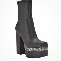 GUESS Women's Caballa Platform Block Heel Dress Booties Size 9