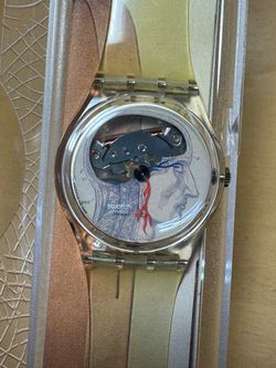 Highly Sought-After Swatch Art Special Ticking Brain 1997 – GK247 wristwatch is a vintage timepiece hand-signed by artist Jo Whaley