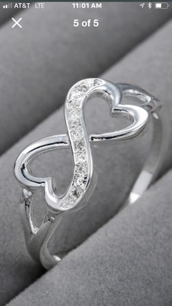 STYLISH INFINITY LADIES STERLING SILVER RING STAMPED 925 SIZE 9