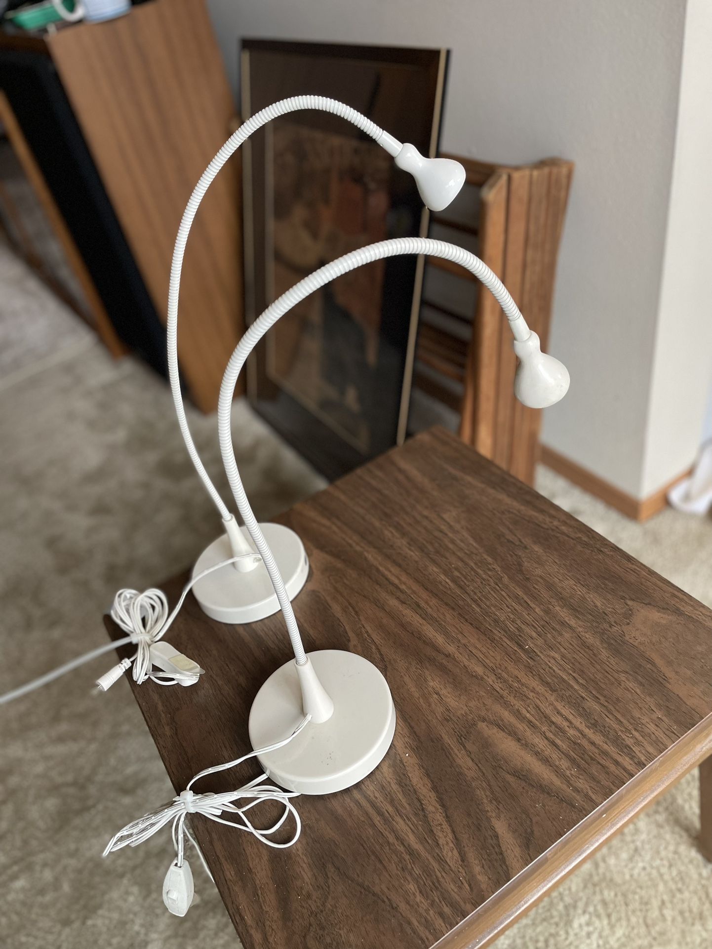 IKEA JANSJÖ Gooseneck White LED Desk Lamp DISCONTINUED Snake Light