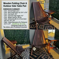 Architecture design Wooden Folding Chair & Outdoor Side Table