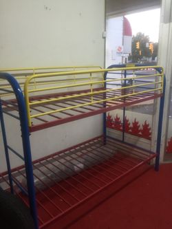 Bunk bed with mattresses