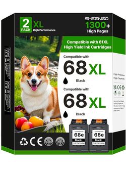 68XL 68e 68 Black Ink Cartridge Replacement
