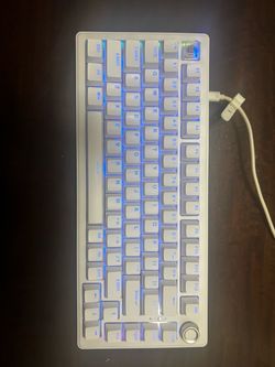 White Mechanical Keyboard with Blue Backlight