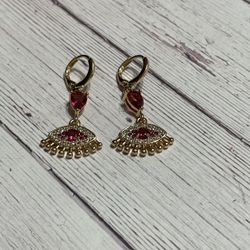 New Gold Plated Evil Eye Earrings