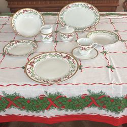Christmas China 12 Piece Setting
