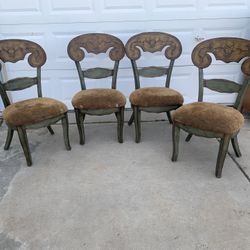 Four Vintage Pulaski Tufted Dining Room Chairs