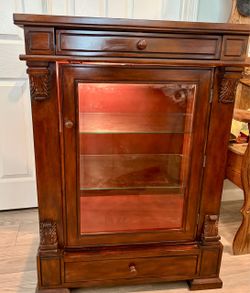 Wood Display Cabinet with Glass Door