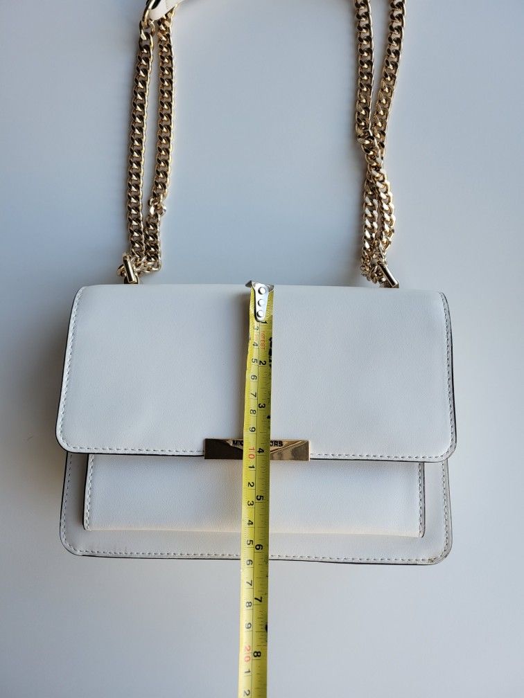 Michael Kors Jade Leather Bag in White Gold Hardware