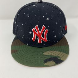 2014 New York Yankees New Era Fitted Cap 7 3/8 Camo Red Glow in Dark NEW 59FIFTY
