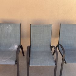 Outdoor Patio Chairs - Metal Frame Sling Chairs