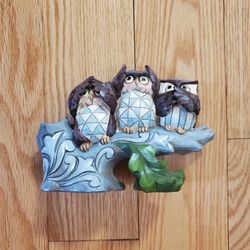 Family Of 3 Owls Figurine 