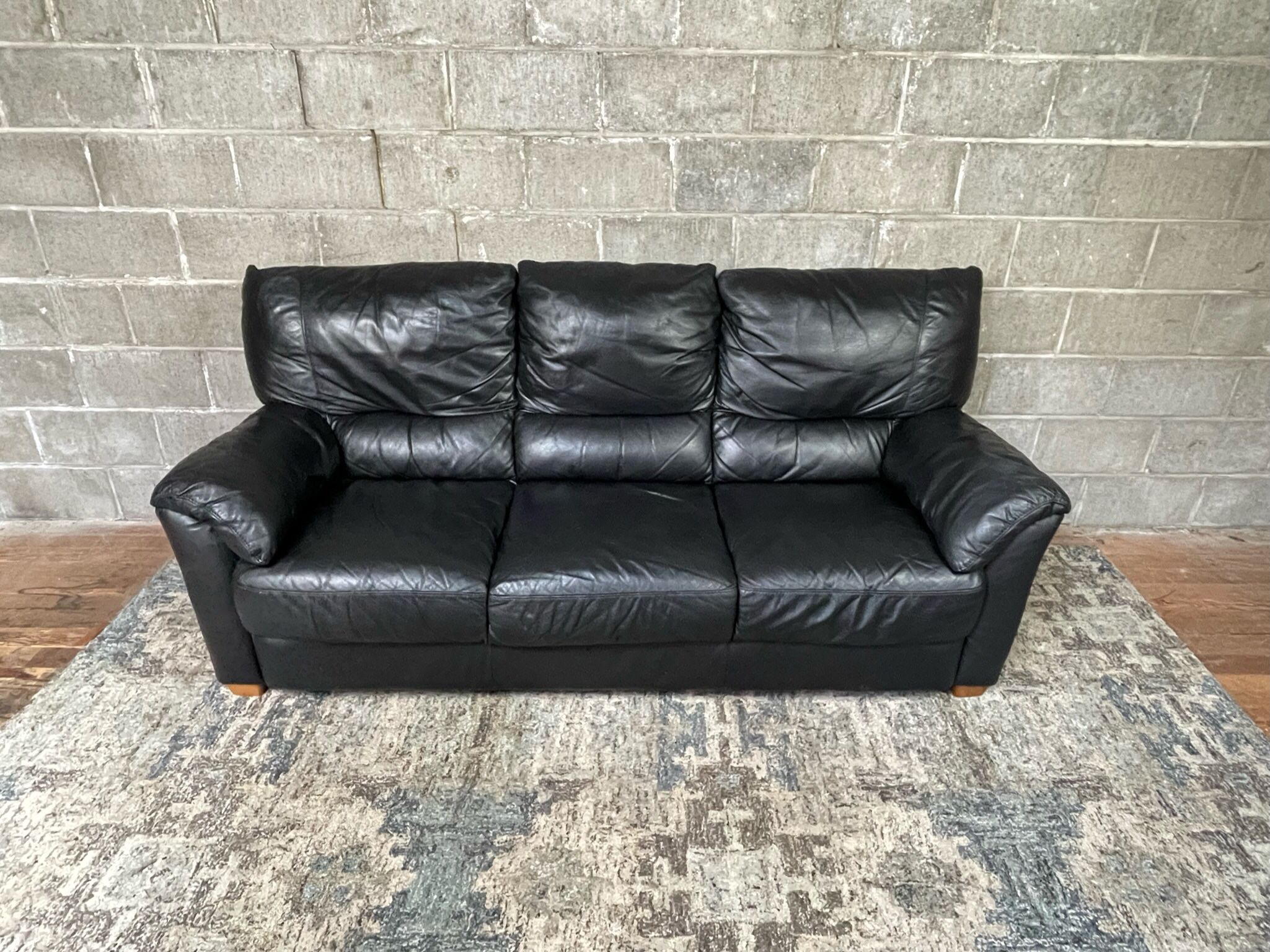 Black Genuine Leather Couch “WE DELIVER”