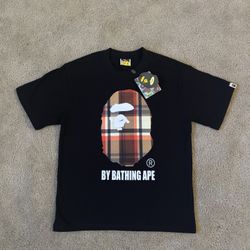 FW23 Bathing Ape Check Ape Head Tee 