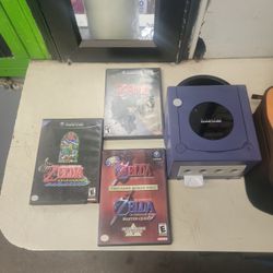 Gamecube With 3 Legend Of Zelda Games