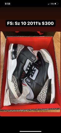 2011 Jordan 3 cements Sz 10