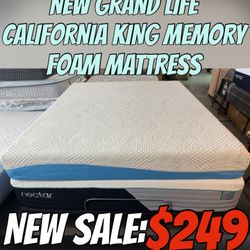 NEW GRAND LIFE CALIFORNIA KING MEMORY FOAM MATTRESS 