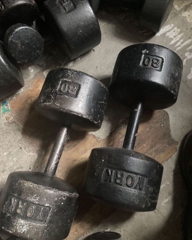 York Roundhead Dumbbells 80lbs