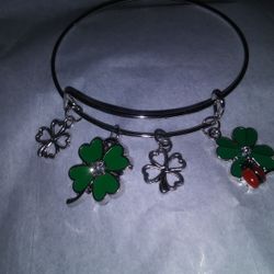 Shamrock Bracelet - Ladybug Irish luck Bracelet