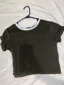 S Army green cropped top