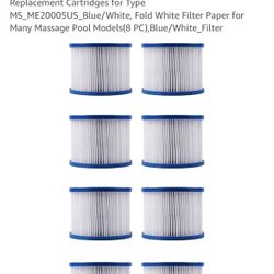 WEJOY - MILESPORTS Easy Set Pool Spa Hot Tub Filter Replacement Cartridges for Type MS_ME20005US_Blue/White, Fold White Filter Paper for Many Massage 