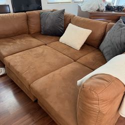 Modular Faux Leather Couch