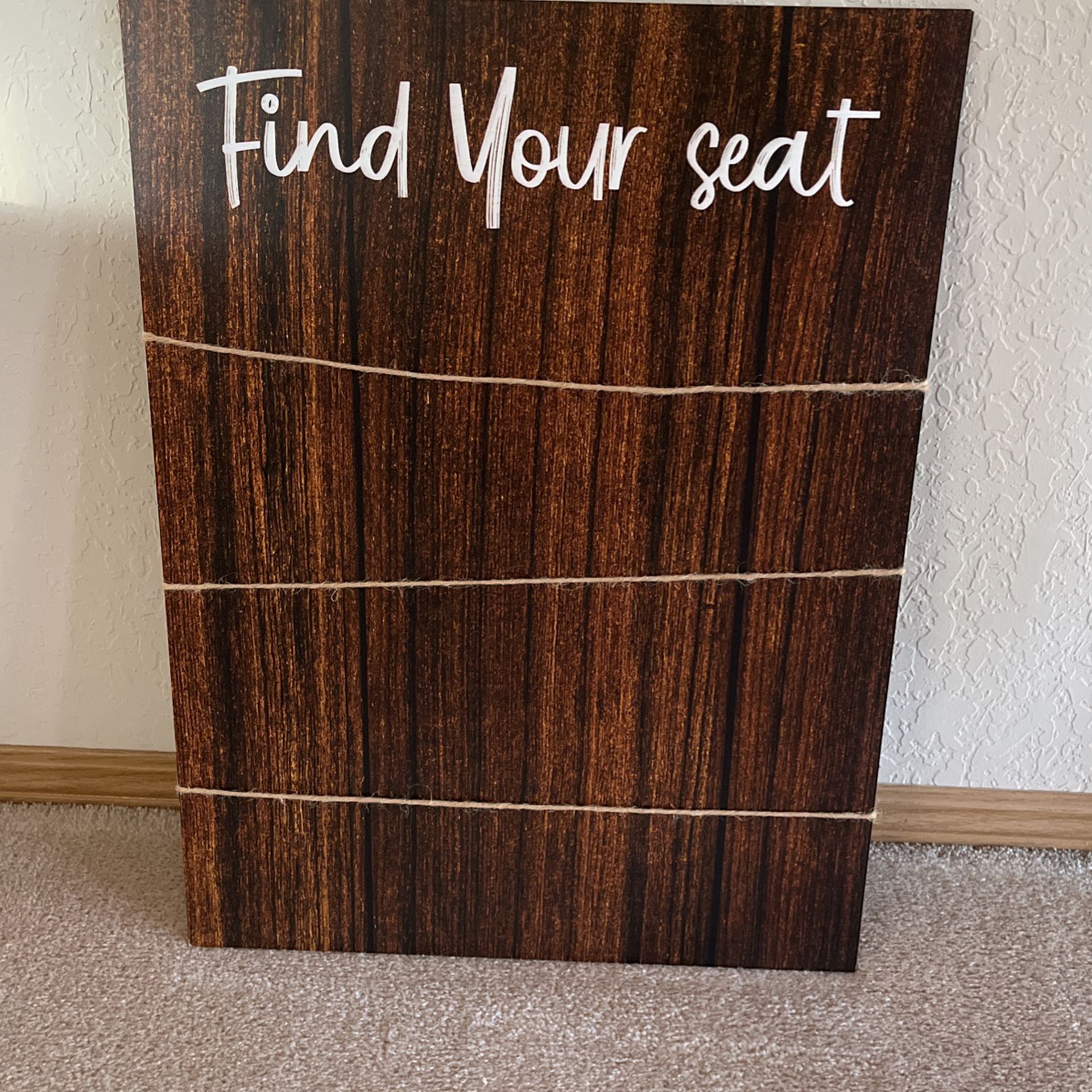 NEW Wedding Find Your Seat Sign