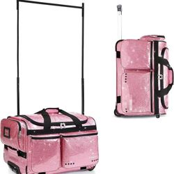 23" Dance Bag with Garment Rack | Glittering Waterproof Fabric & Upgraded Stable System | Shine-Bright Collection | Ideal Competition Duffle Bag for D