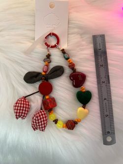 Fall Beaded Charm Cell Phone Mobile Wristlet