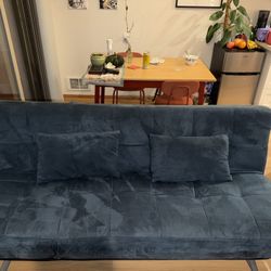 Blue futon couch