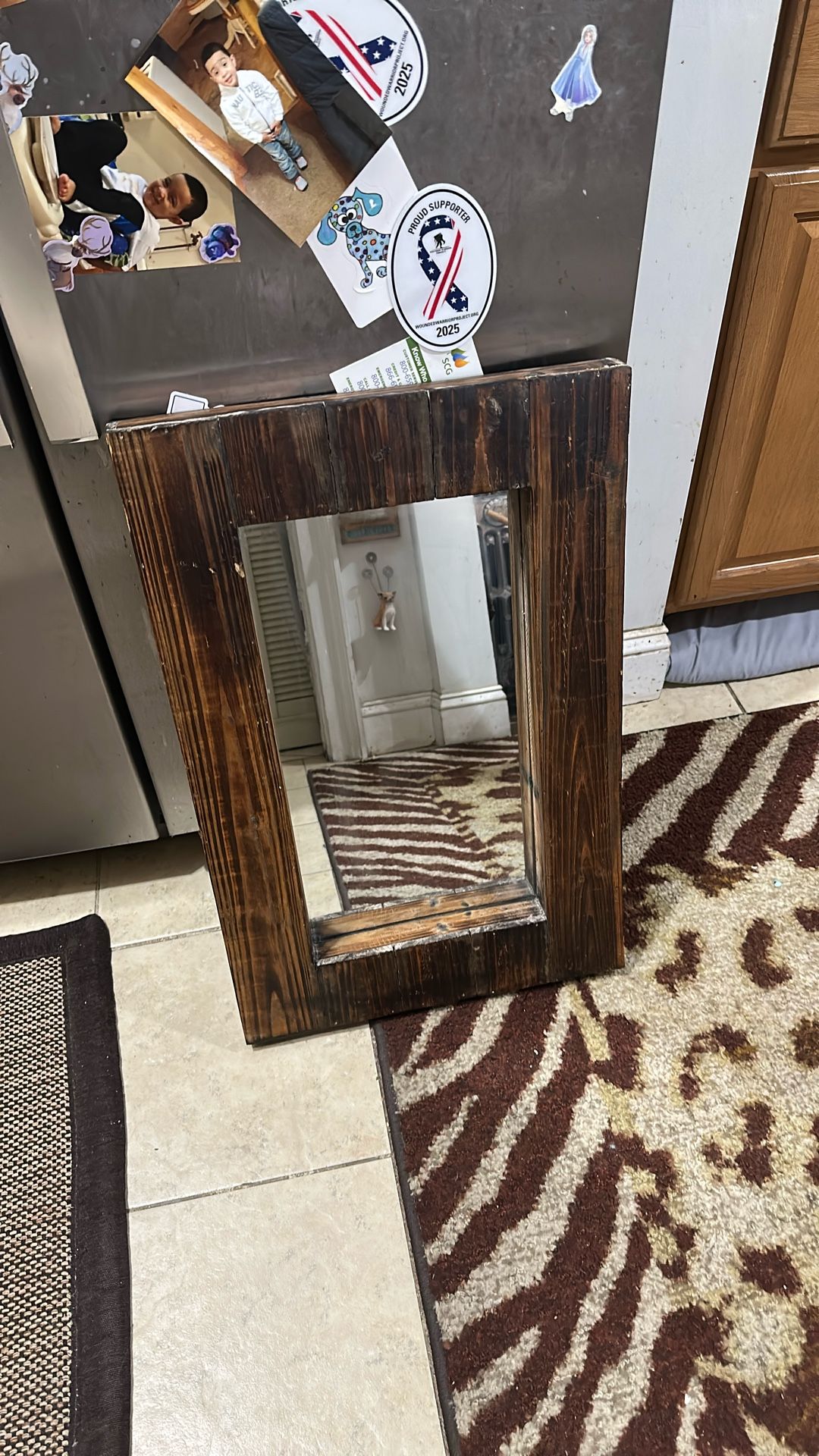 Beautiful Mirror With Wooden Sand Case 26 By 17.
