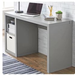 New Better Homes & Gardens Cube Storage Office Desk, Gray 