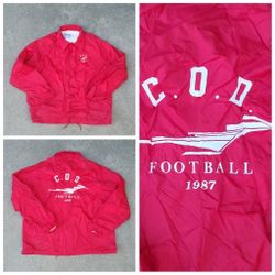 Vtg 1987 Swingster C.O.D. Football Windbreaker Jacket 