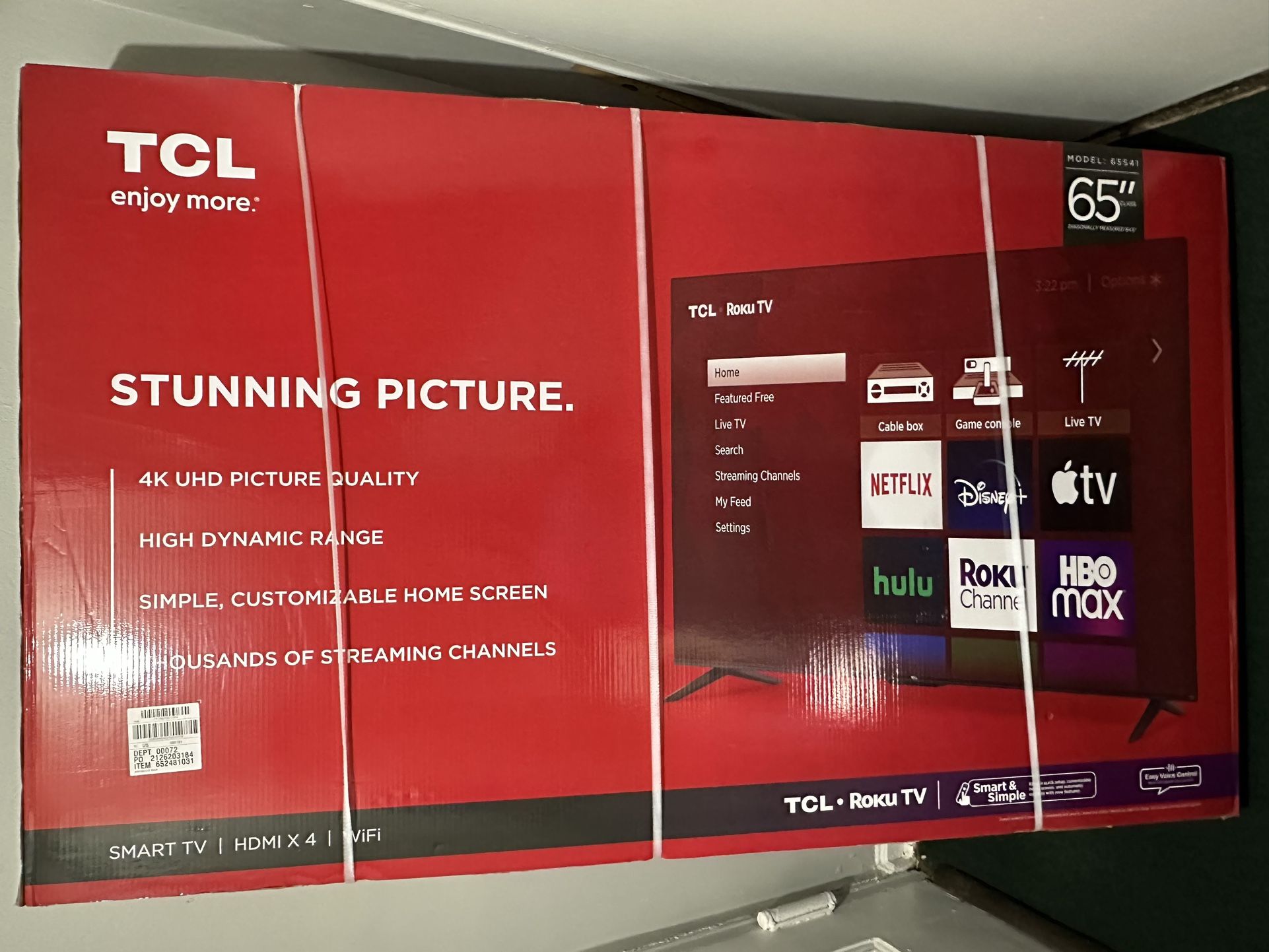 TCL 65" Class 4-Series 4K UHD HDR Smart Roku TV - 65541