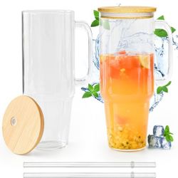 Glass Straw Tumbler Set 40oz 