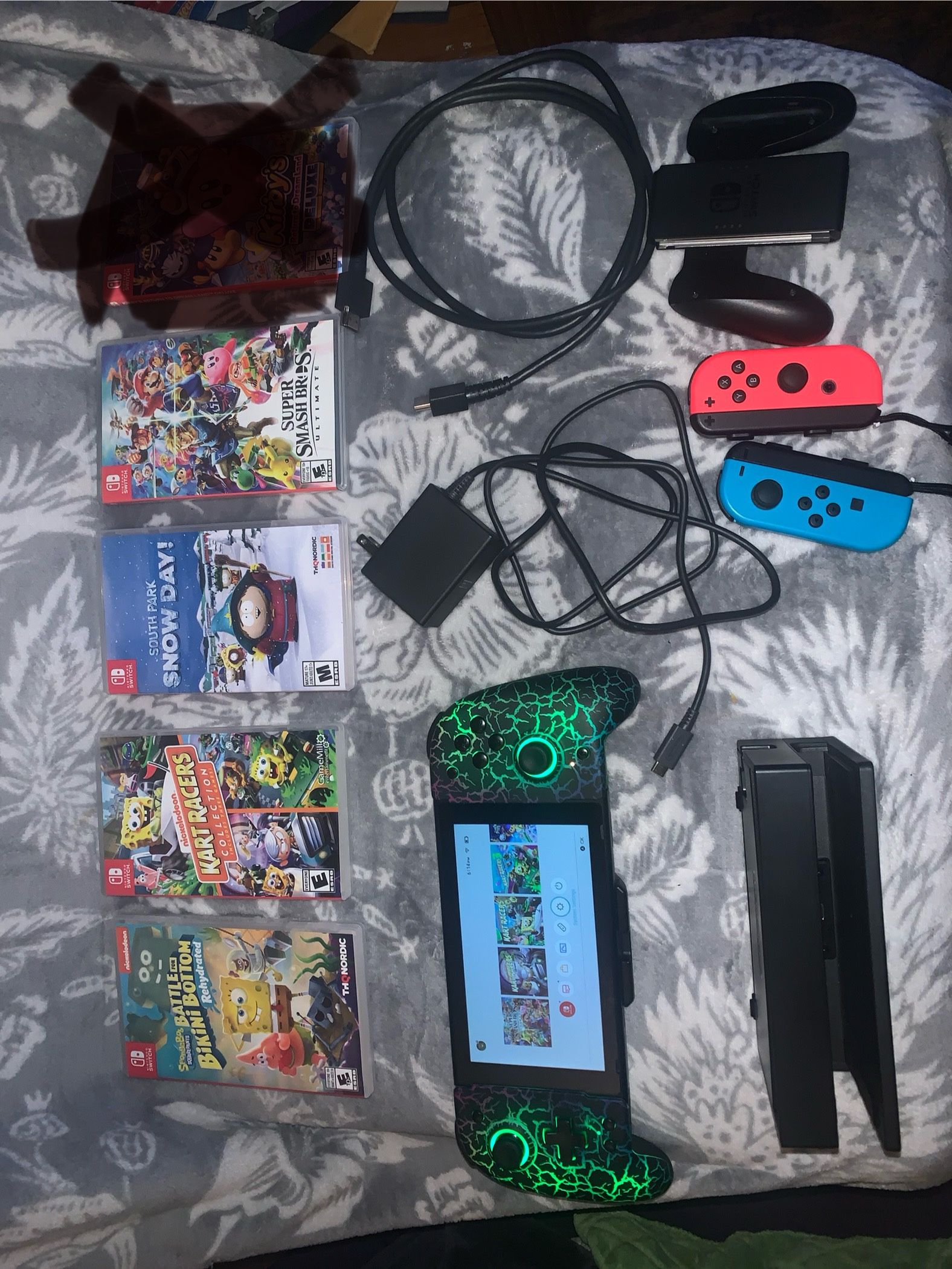 Nintendo Switch With Games And Eveything In The Picture