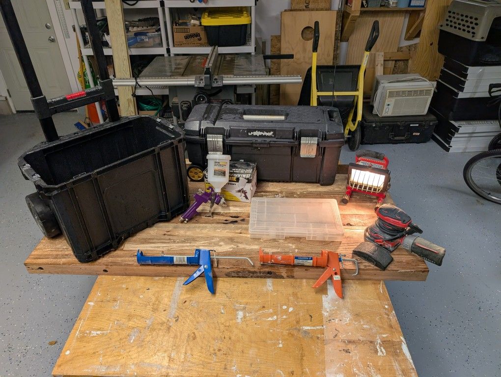 Assorted Tools And Tool Boxes