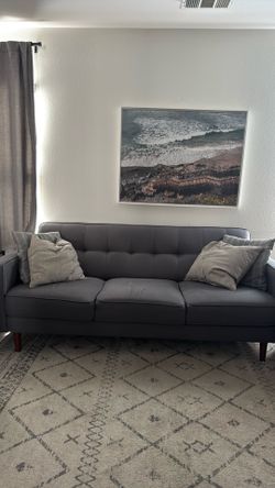 Grey sofa and love seat
