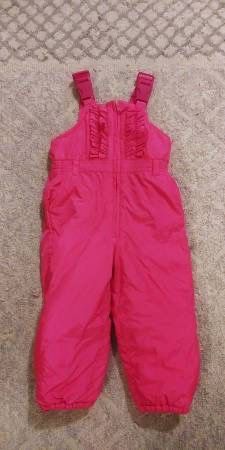 Baby Gap Girls 2T Snow Pants Bib Overalls Clothes — FULLY Fleece Lined Inside!!
