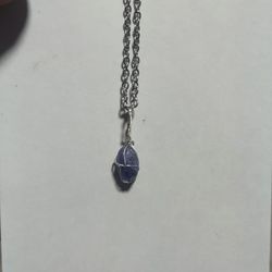 tanzanite wrapped in silver 