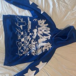 Blue Graphic Hoodie , 100% Cotton 