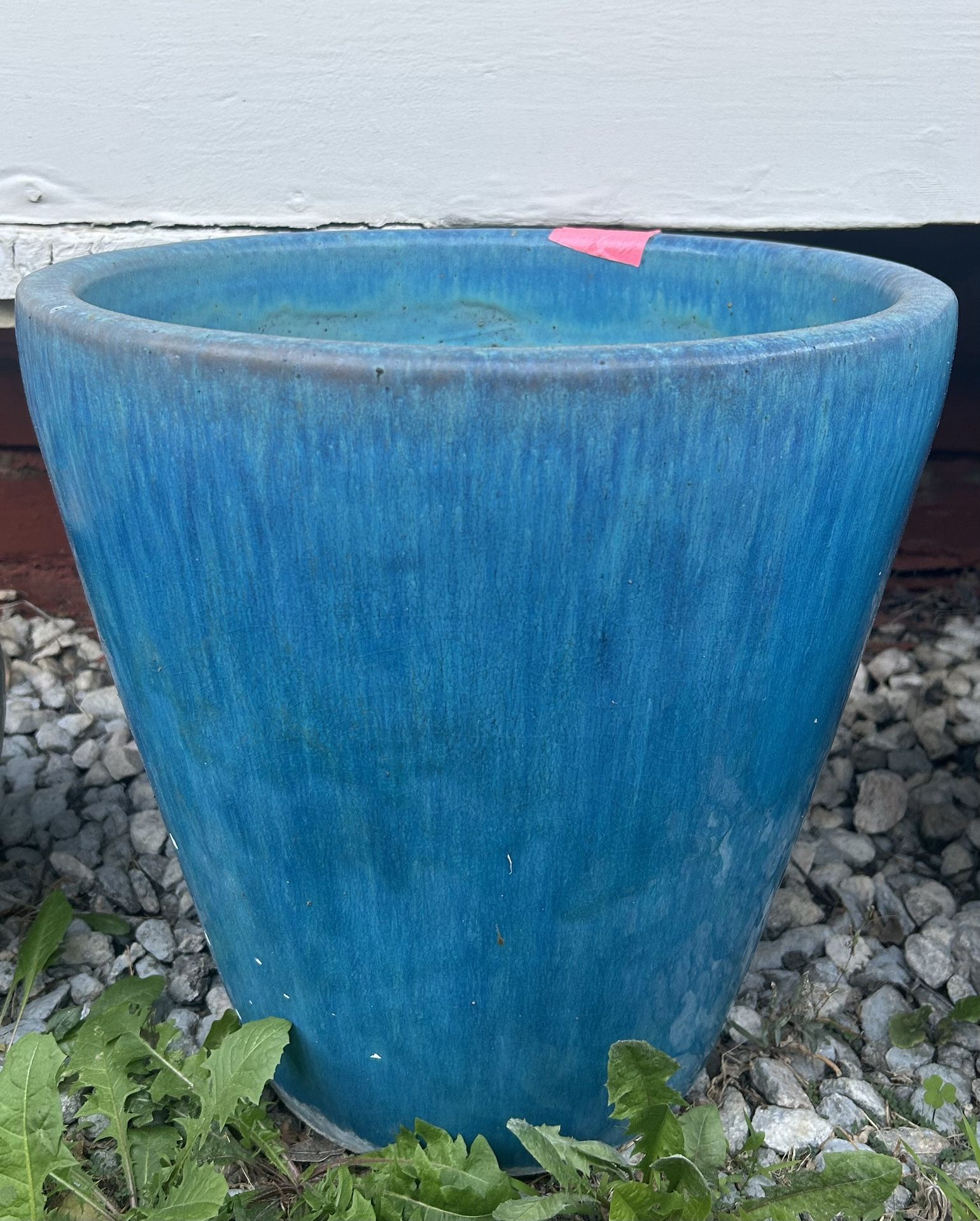 Medium Outdoor Ceramic Pot In Blue