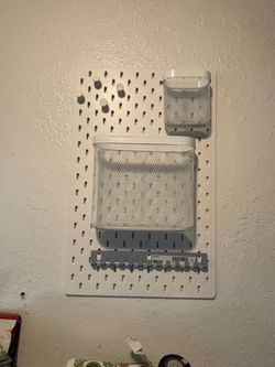 ikea pegboard with accessories