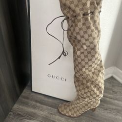 GUCCI OVER THE KNEE MONOGRAM BOOTS (NeverWorn!!!)
