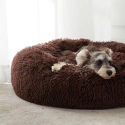 Round Fluffy Plush Pet Bed